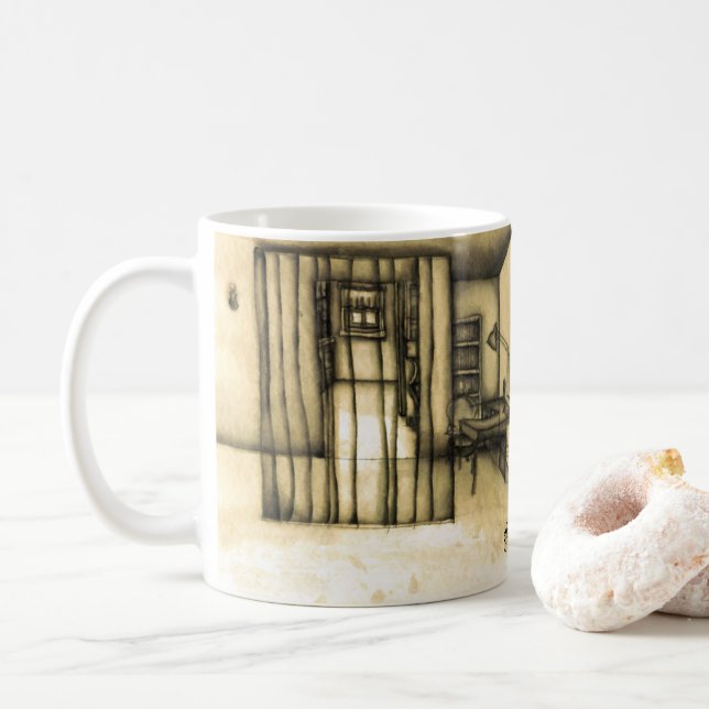 ejgoldguru - Ink Wash - Norton Street Coffee Mug (With Donut)
