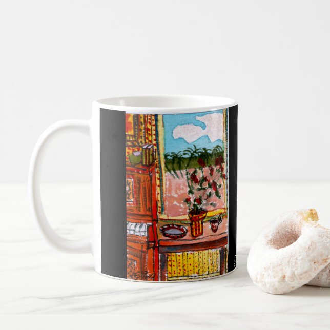 ejgoldguru - Watercolor - Portrait of a Table Coffee Mug (With Donut)