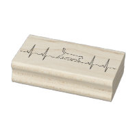 ekg cat art stamp
