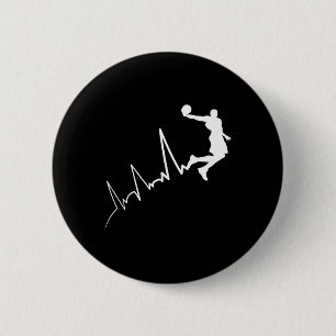 EKG frequency of basketball player heartbeat dunki 6 Cm Round Badge