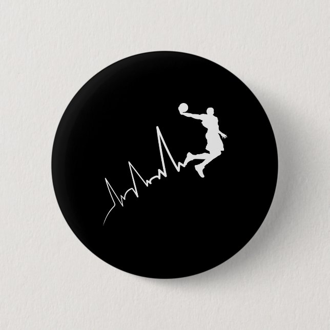 EKG frequency of basketball player heartbeat dunki 6 Cm Round Badge (Front)