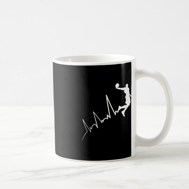 EKG frequency of basketball player heartbeat dunki Coffee Mug (Right)