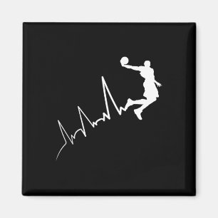 EKG frequency of basketball player heartbeat dunki Magnet