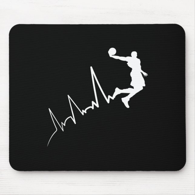EKG frequency of basketball player heartbeat dunki Mouse Mat (Front)