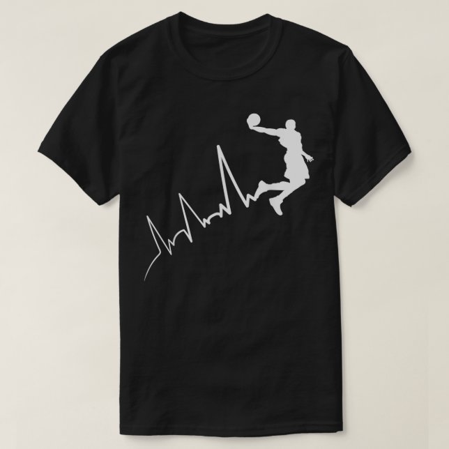 EKG frequency of basketball player heartbeat dunki T-Shirt (Design Front)