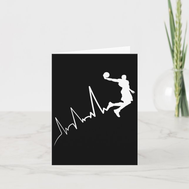 Ekg Frequency Of Bysketbyll Player Heartbeat Dunki Card (Front)