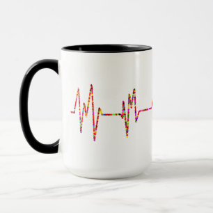 EKG full of color cardiac heart monitor design Mug
