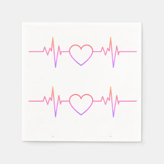 EKG Heart Beat Napkin