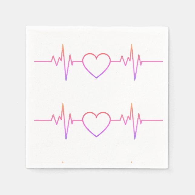 EKG Heart Beat Napkin (Front)