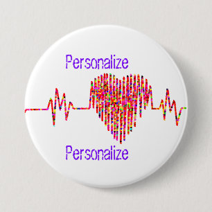 EKG heart medical ekg line 7.5 Cm Round Badge