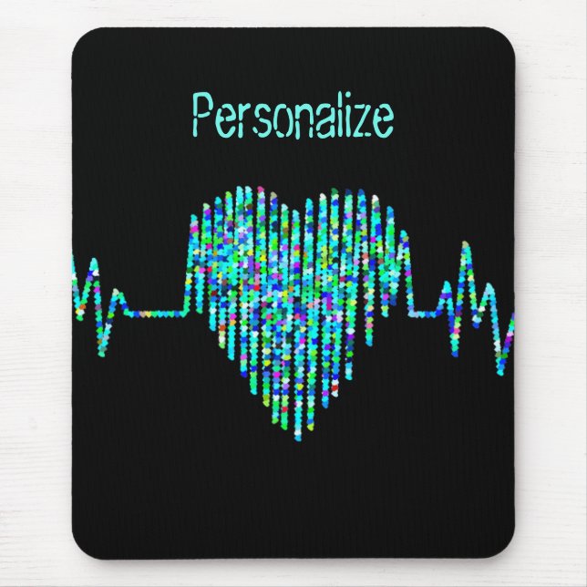 EKG heart medical ekg line Mouse Mat (Front)