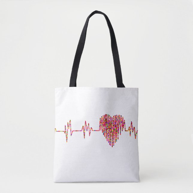 EKG heart medical ekg line Tote Bag (Front)