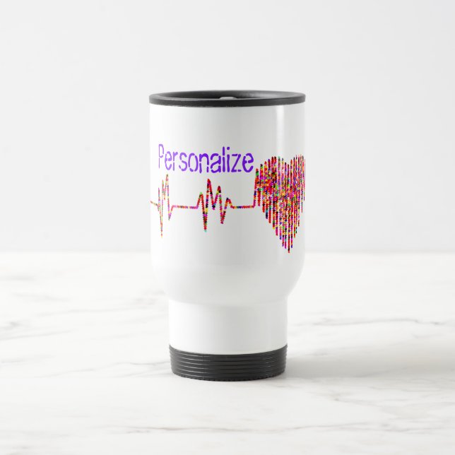 EKG heart medical ekg line Travel Mug (Center)