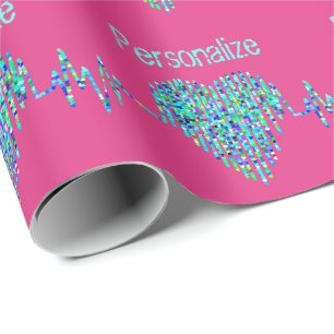EKG heart medical ekg line Wrapping Paper