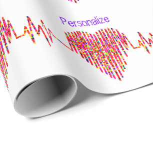 EKG heart medical ekg line Wrapping Paper