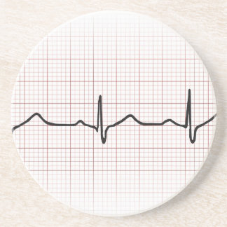 EKG heartbeat on graph paper, PhD (doctor) pulse Coaster