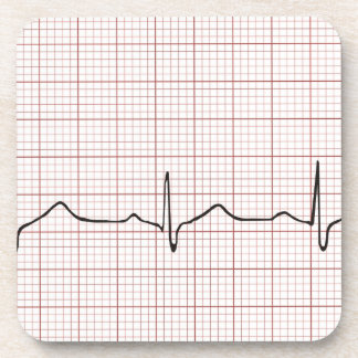 EKG heartbeat on graph paper, PhD (doctor) pulse Coaster