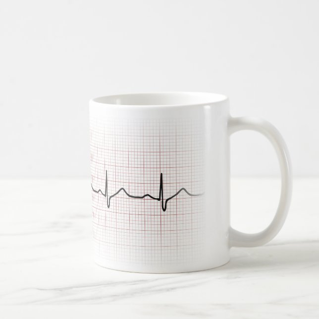 EKG heartbeat on graph paper, PhD (doctor) pulse Coffee Mug (Right)