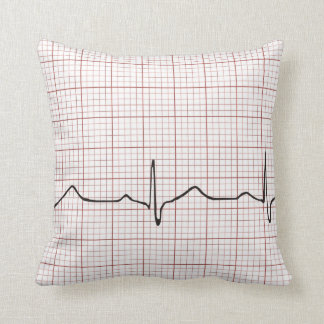 EKG heartbeat on graph paper, PhD (doctor) pulse Cushion