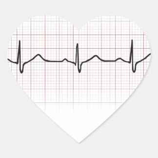 EKG heartbeat on graph paper, PhD (doctor) pulse Heart Sticker