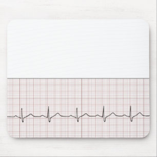 EKG heartbeat on graph paper, PhD (doctor) pulse Mouse Mat