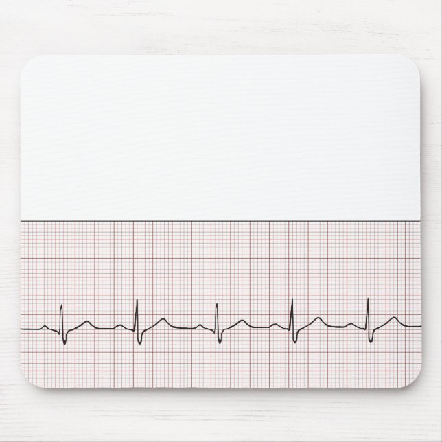EKG heartbeat on graph paper, PhD (doctor) pulse Mouse Mat (Front)