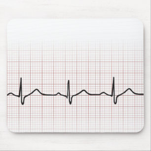 EKG heartbeat on graph paper, PhD (doctor) pulse Mouse Mat