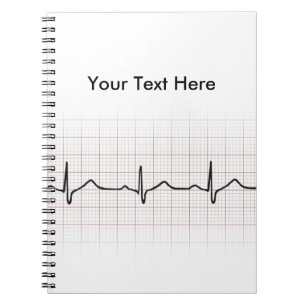 EKG heartbeat on graph paper, PhD (doctor) pulse Notebook