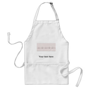 EKG heartbeat on graph paper, PhD (doctor) pulse Standard Apron