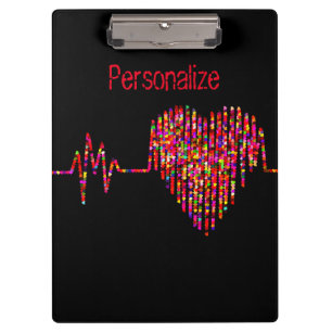EKG line heart medical black red Clipboard