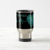 Ekg line heart medical black turquoise nurse dr