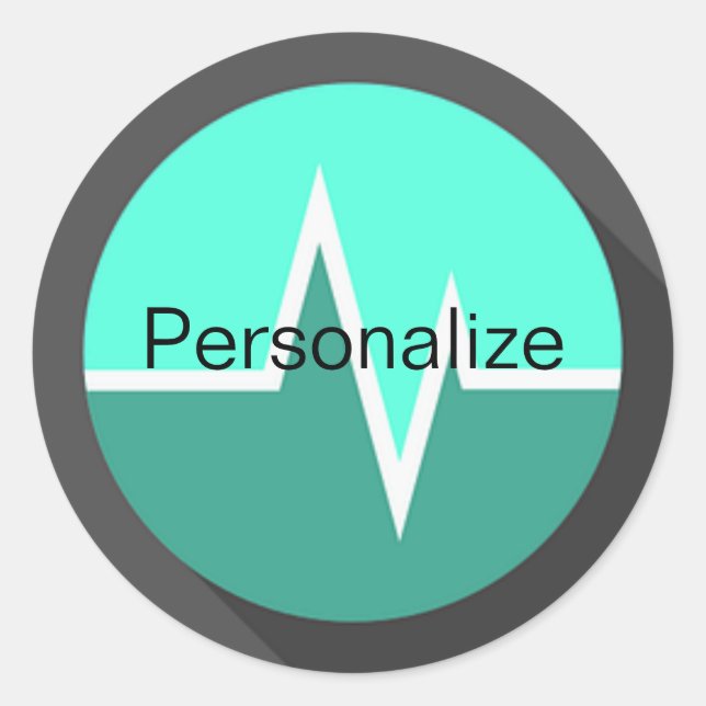 EKG line medical nurse dr surgeon  Classic Round Sticker (Front)