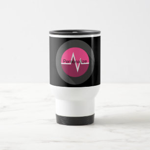 EKG line medical pink travel mug