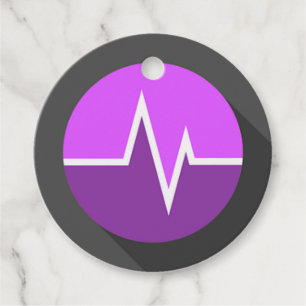 EKG line medical purple black nurse doctor Favour Tags