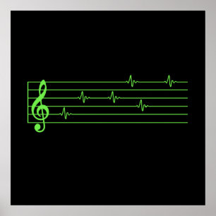EKG Music Score Poster