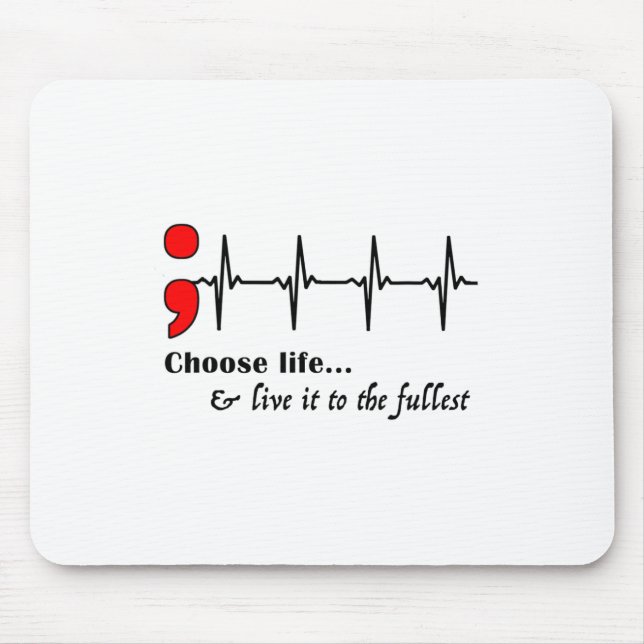 Ekg Semicolon Suicide Awareness Prevention  Mouse Mat (Front)