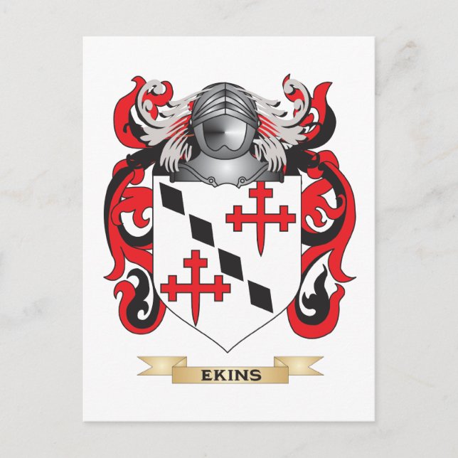 Ekins Coat of Arms Postcard (Front)