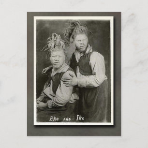 Eko and Iko "Men from Mars" Circus Performers Postcard