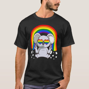 Ekoalaity Koala Rainbow Heart Sunglasses Pride Mon T-Shirt