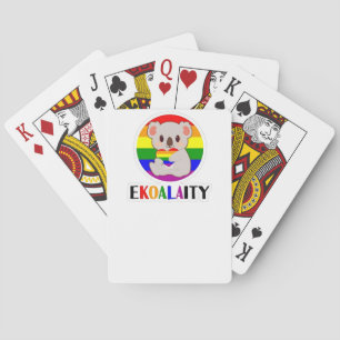 Ekoalaty Equality Gay Koala Bear Funny LGBT Rainbo Playing Cards