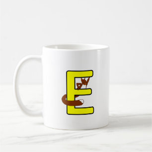 Ekorrmugg Bokstav E Högerhand Coffee Mug