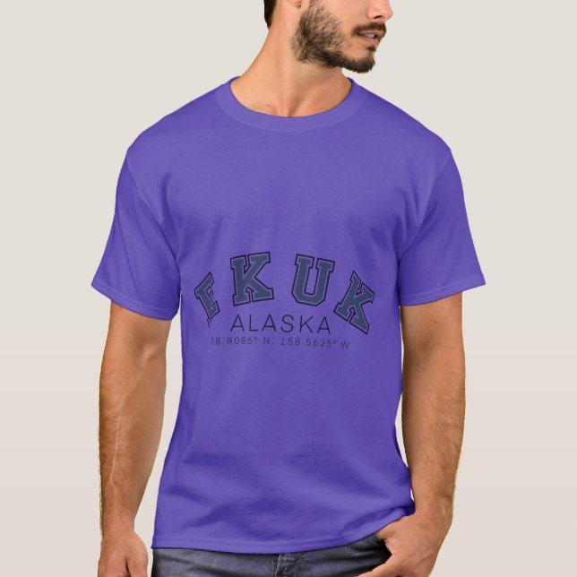 Ekuk Alaska Coordinates T-Shirt (Front)