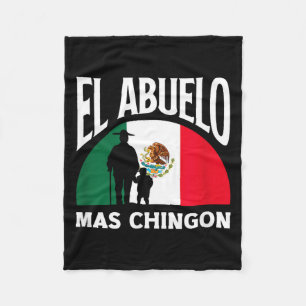 El Abuelo Mas Chingon Funny Mexican Grandpa Fleece Blanket