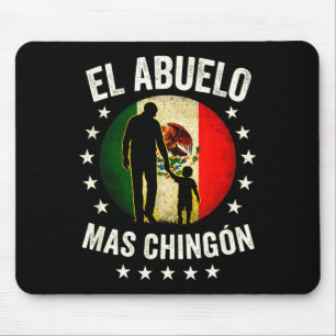 El Abuelo Mas Chingón - Mexican Grandpa Silhouette Mouse Mat