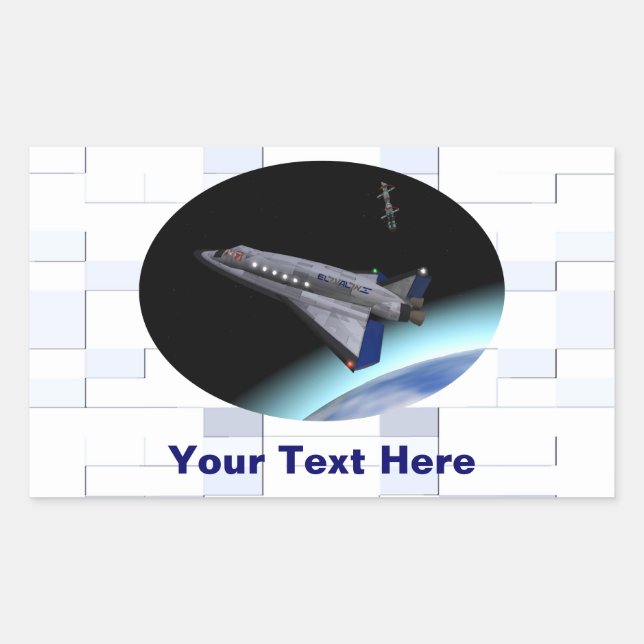 El Al Maslool Space Shuttle Rectangular Sticker (Front)