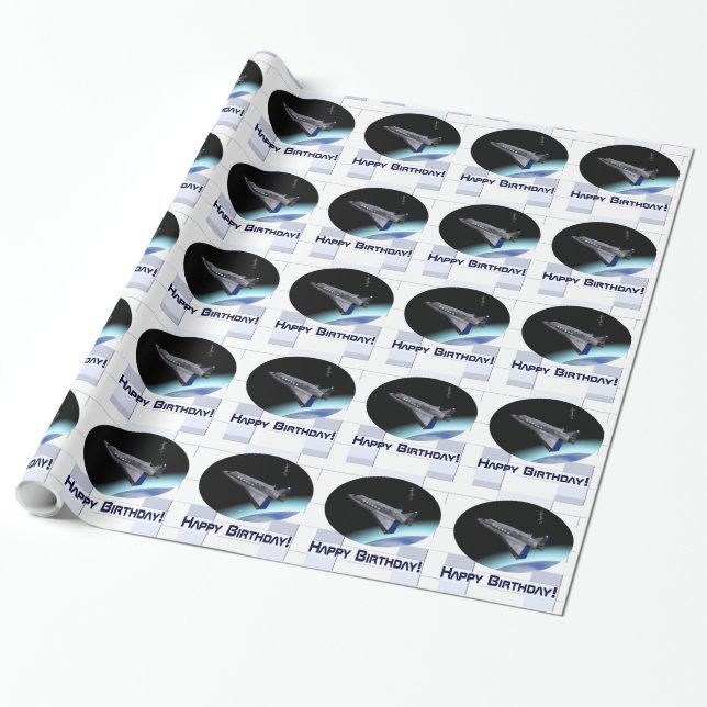 El Al Maslool Space Shuttle Wrapping Paper (Unrolled)