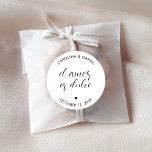 El Amor es Dulce Favour Wedding Candy Party Favour Classic Round Sticker<br><div class="desc">El Amor es Dulce Favour Wedding Candy Party Favour Classic Round Sticker</div>