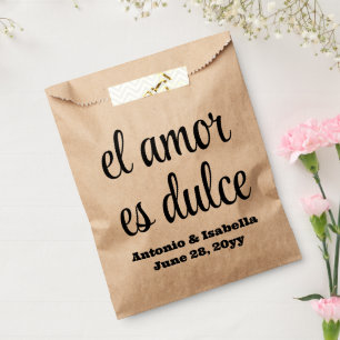 El amor es dulce wedding reception treat for guest favour bags
