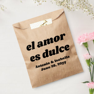 El amor es dulce wedding reception treat for guest favour bags
