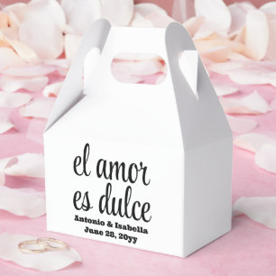 El amor es dulce wedding reception treat for guest favour box